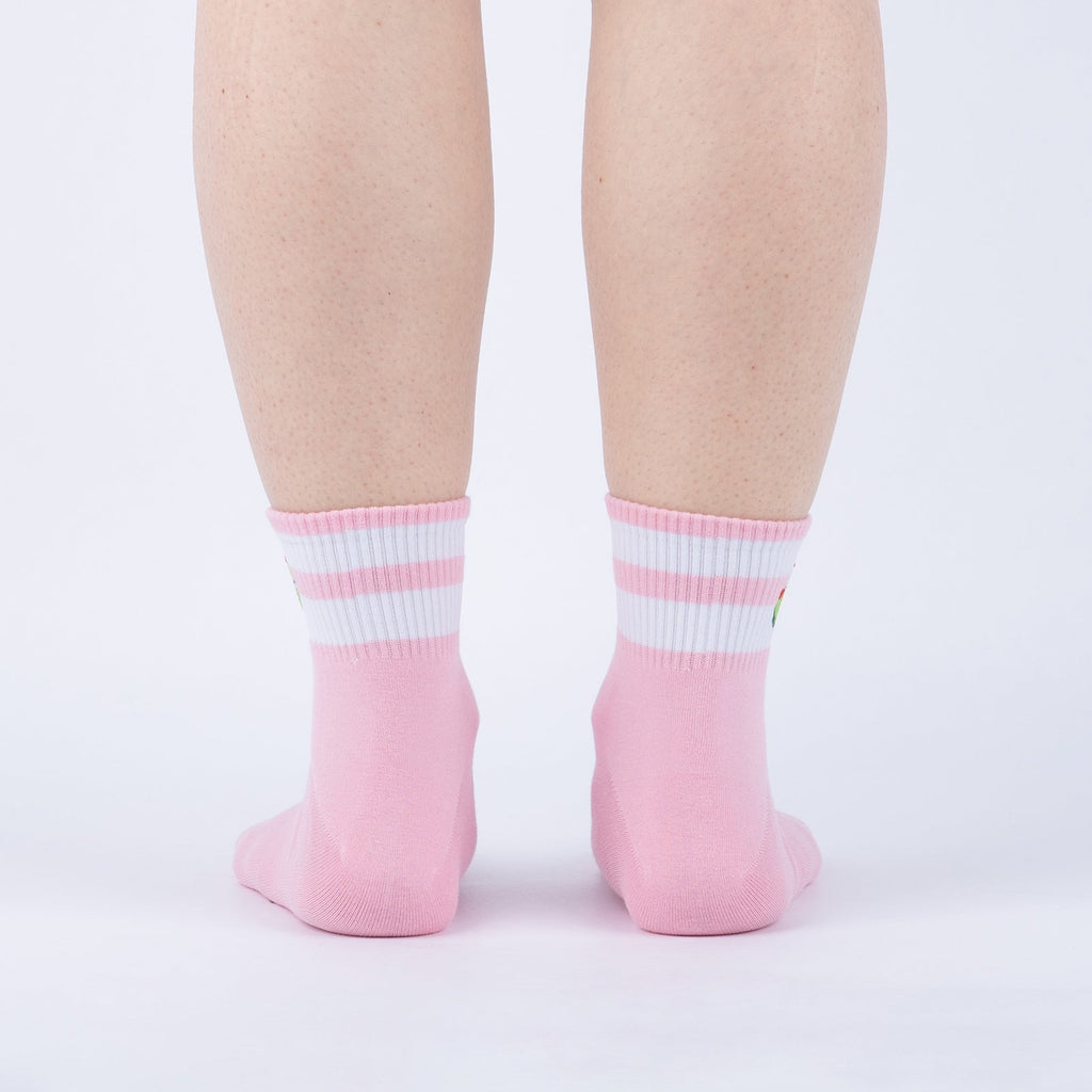 Olive You! Quarter Socks – Fresh Olive Print Low Rise Socks