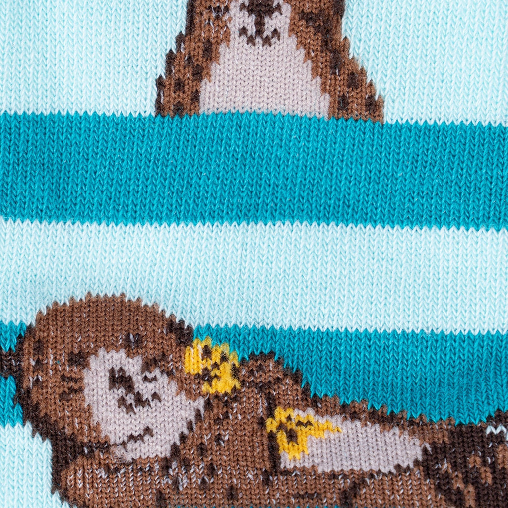 My Otter Foot knee high socks – close-up detail of otter pattern, unisex adults