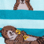 My Otter Foot knee high socks – close-up detail of otter pattern, unisex adults