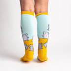 Cat Claw knee high socks – model back view, unisex adults