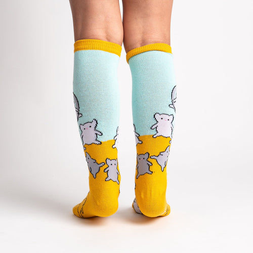 Cat Claw knee high socks – model back view, unisex adults