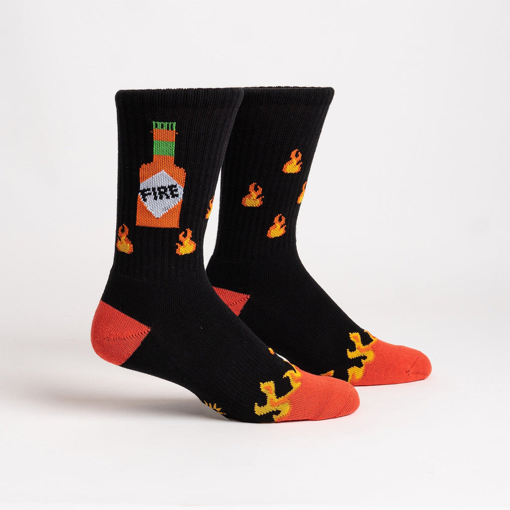 Fire Ribbed Crew Socks – Athletic Hot Sauce Design