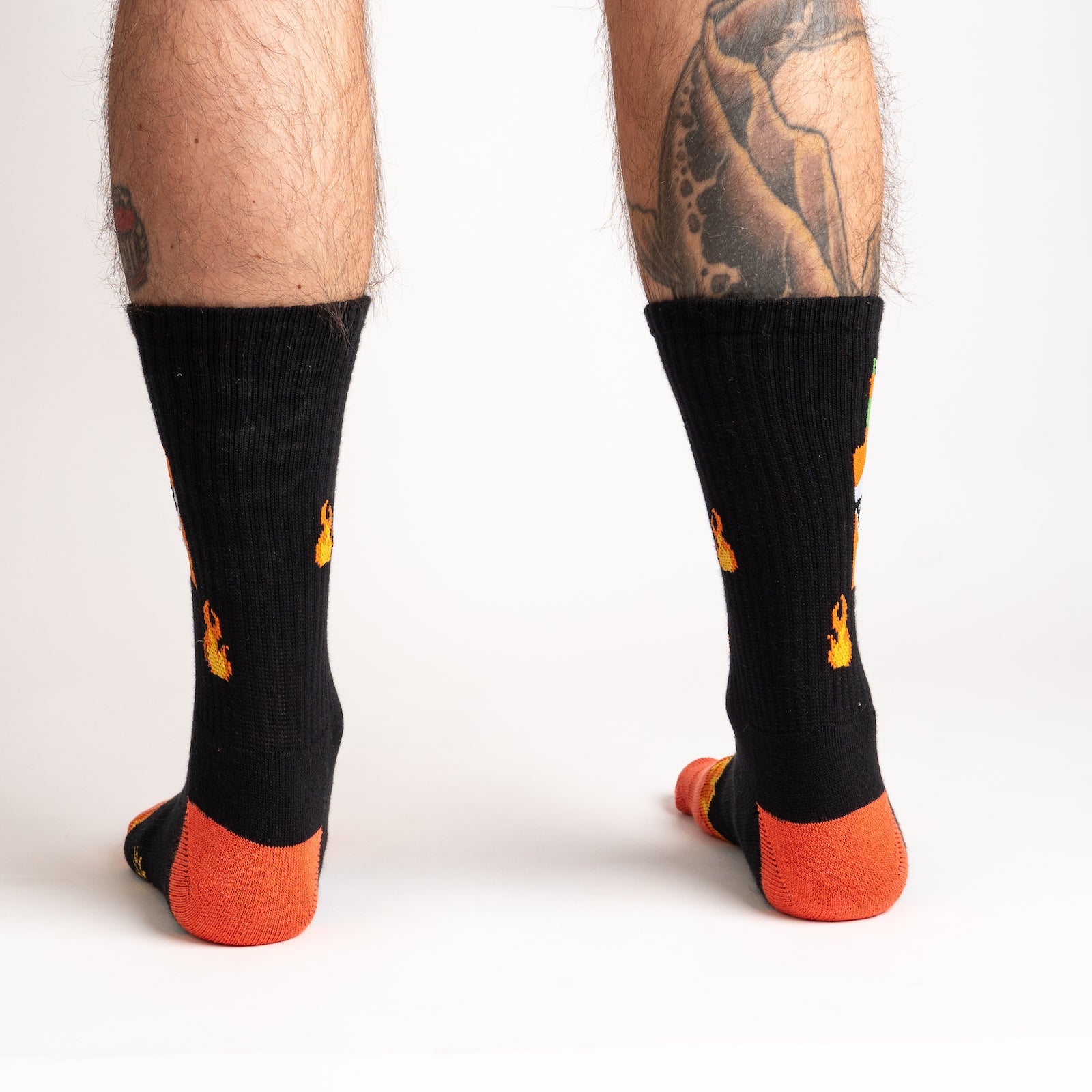 Fire Ribbed Crew Socks – Athletic Hot Sauce Design