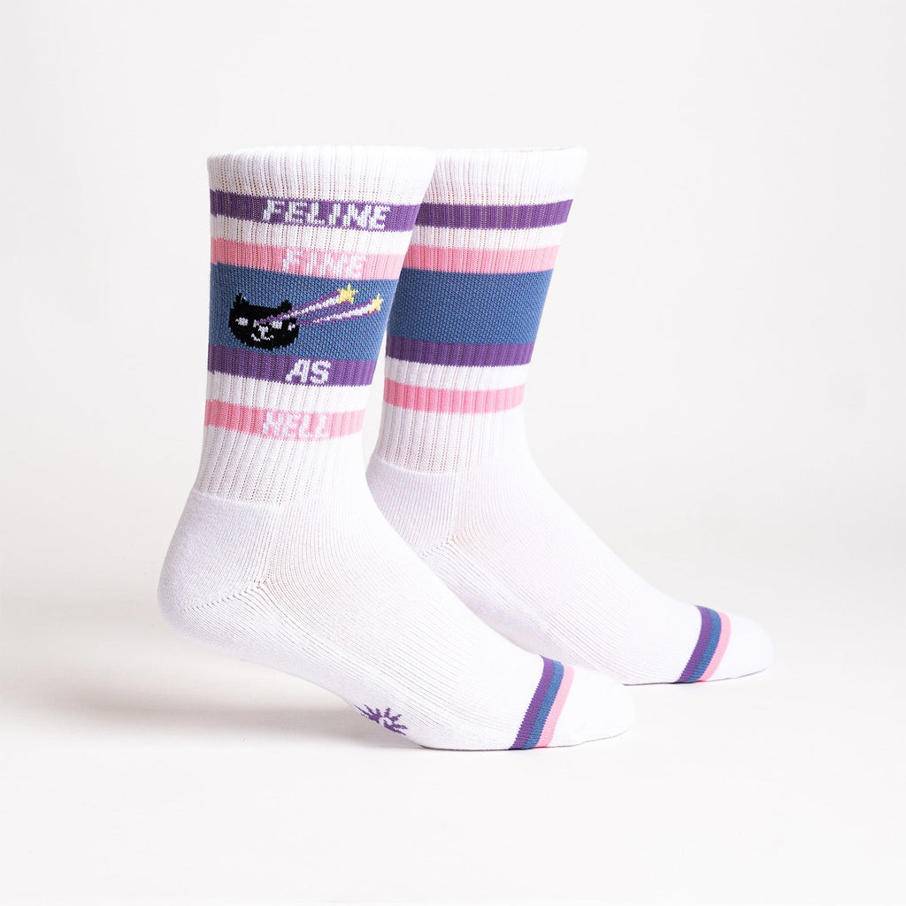 Feline Fine as Hell Ribbed Crew Socks
