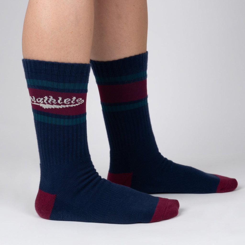 Mathlete Ribbed Crew Socks - Athletic style for game day