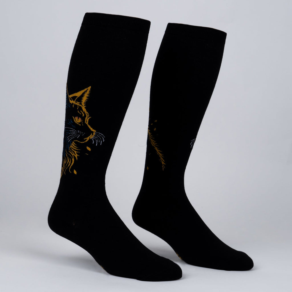 Night Cat Stretch-It Knee High Socks